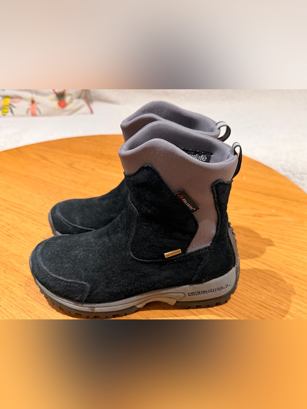 Merrell Women’s Black and Gray Insulated Short Moto Boots